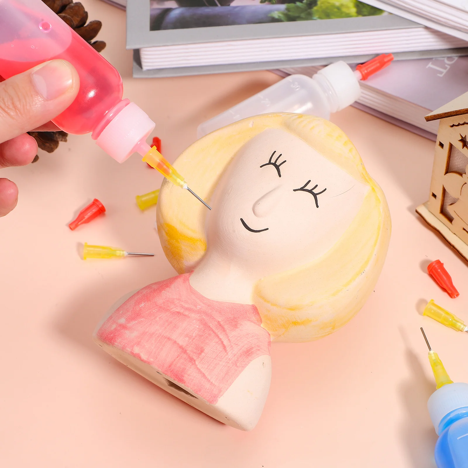 6 new Sets Applicator Tip Bottles Scale Needle Tip Squeeze Bottles Glue Applicator Bottle Glue 2025 Dropper Bottles Ink Oil Dispenser