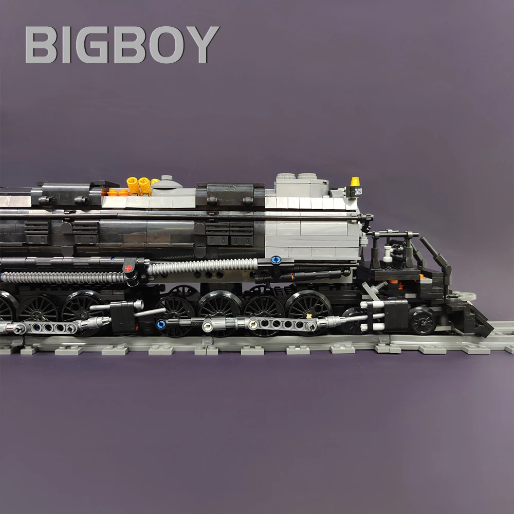 The Bigboy Steam Locomotive Train Building Blocks City Model Retro Bricks MOC Creative Module 1608pcs Toys For Children Gifts