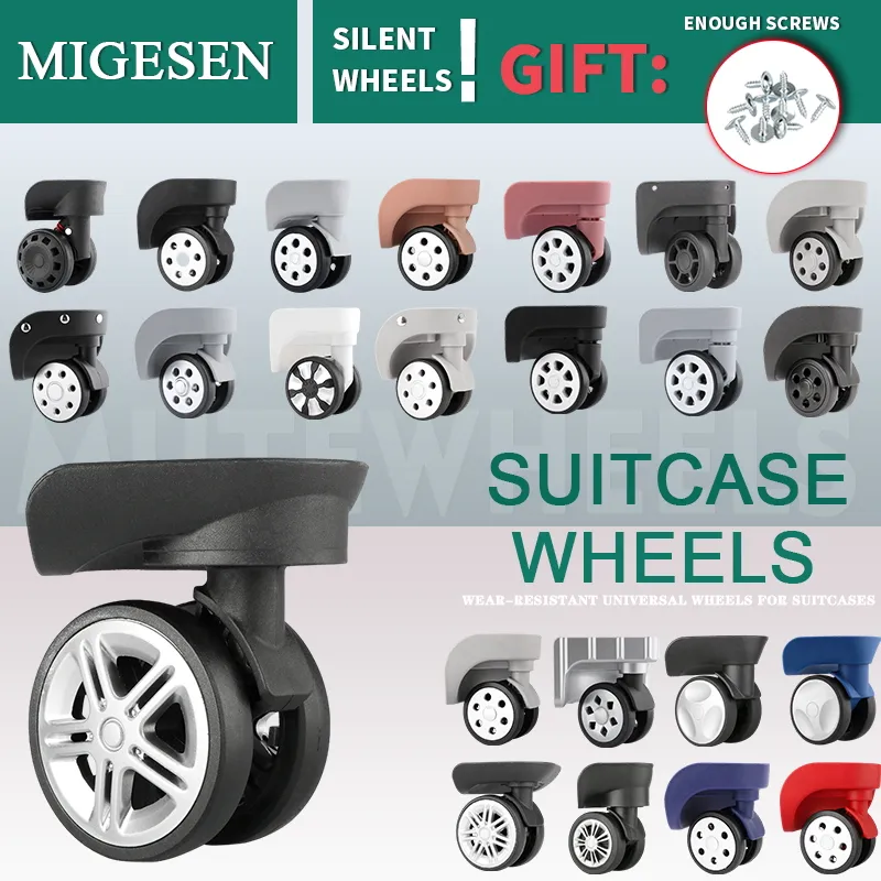 1 Pair of Universal Luggage Wheel Replacement Silent Balanced Wear-Resistant High Quality Universal Caster Luggage Accessories