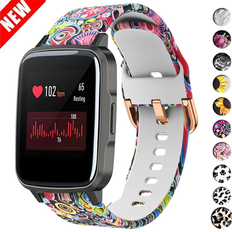 Silicone Band For Amazfit GTS 4/3/2/2e/Mini/GTR 4/3/2/2e 42/47mm Stratos 2/3 Printing Bracelet Amazfit Bip 3 Pro 20mm 22mm Strap