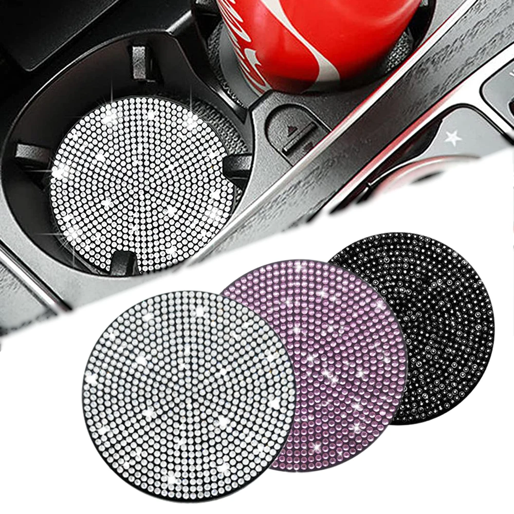 Dia Car Coaster Water Cup Slot Non-Slip Mat Silica Gel Pad Cup Holder Mat Gadget Bling new 2025 Waterproof Car Interior Accessories