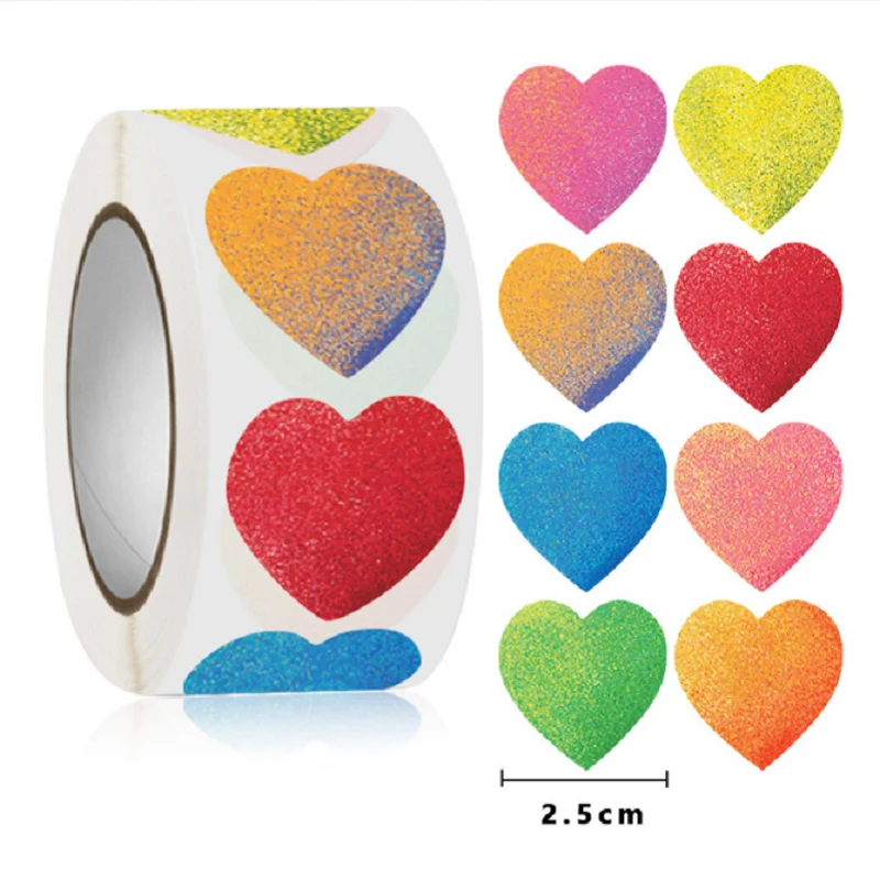 Valentine's Day new heart-shaped love stickers gift wedding 2025 stickers gift label 50-500pcs