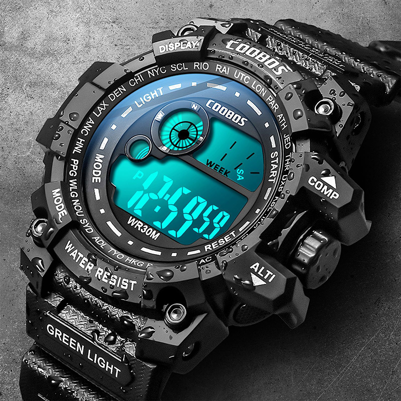 new New Cool 2025 Luminous Men Sport Watch Silicone Strap Wrist Watch Led Calendar Waterproof Digital Watch relogio masculino