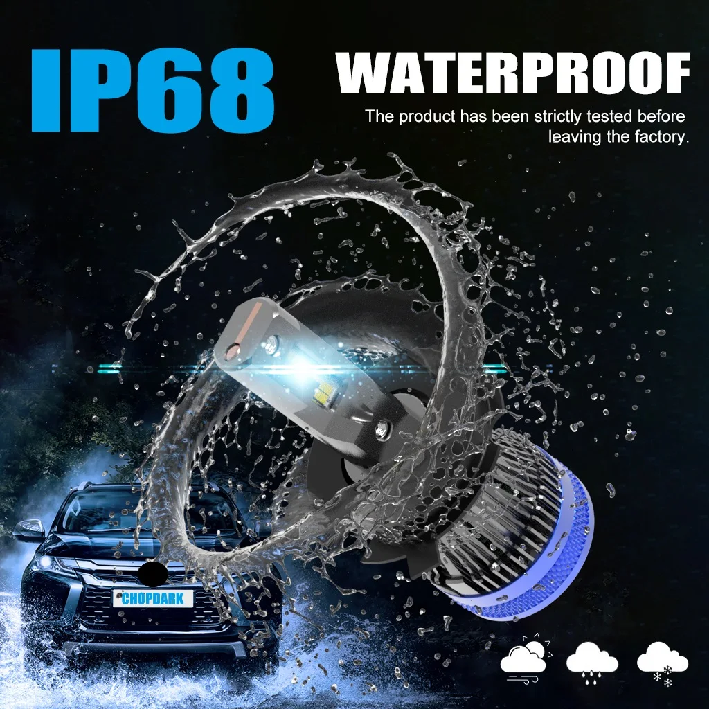 H1 H3 H4 H7 H11 9005 HB3 9006 HB4 H19 9012 H11B H15 9004 hb1 9007 HB5 9003 HB2 Car LED Headlights 30000Lm Bright 2pcs