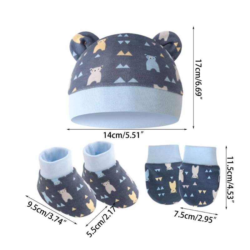 Baby Beanies Gloves Sock Set No Scratch Mitten Newborn Baby Cap Baby Mitten Anti Scratch Newborn Baby Mittens No Scratch
