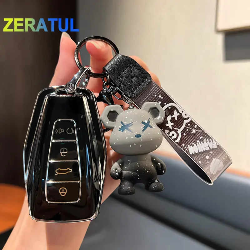 TPU Shell Fob For Geely Coolray X6 X7 EX7 Geometry C Emgrand GX7 Okavango NL3 SUV GT GC9 Car Key Cover Case 2025 new Keychain Protector