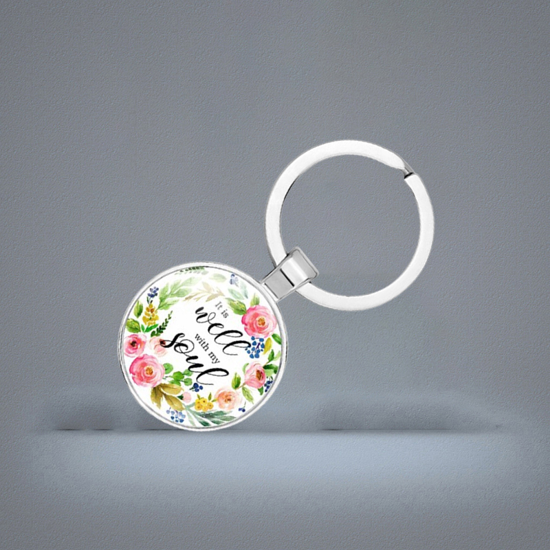 17 Styles Bible Verse Key Chain Women Men Keyrings Keychains Car Key Holder Scripture Quote Faith Jewelry Gift Keyf