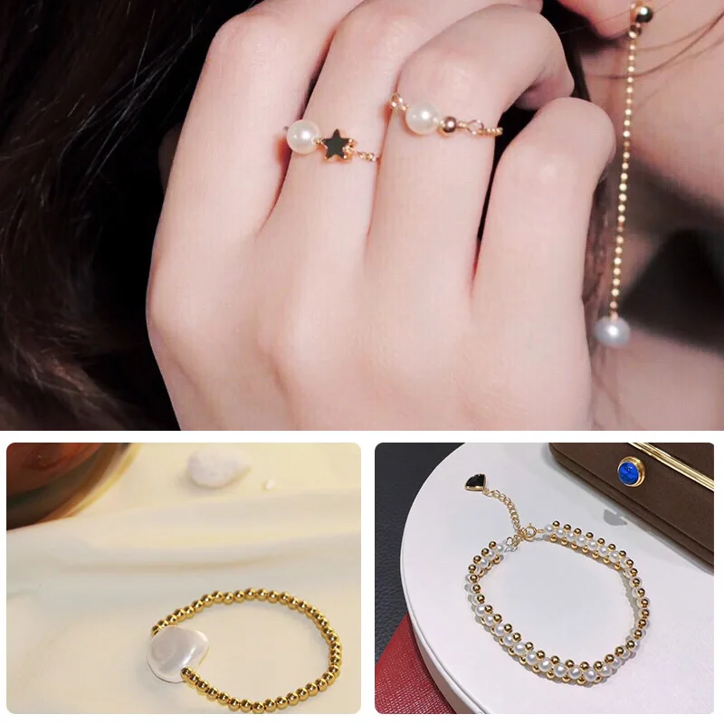 10PCS 2-4MM 14K Gold Filled beads 14K Gold jewelry Findings Accessories round smooth jewelry beads for bracelet&necklace making