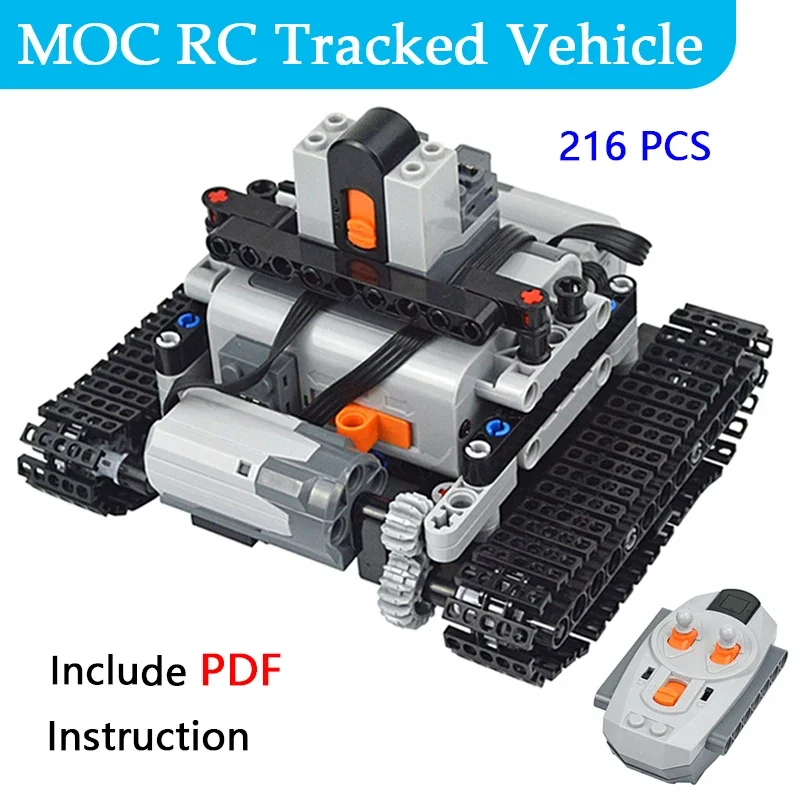 MOC High-Tech RC Electric Tank Track Building Blocks Technical Chian Track Vehicle Model Bricks Toys For Children Kids Gift