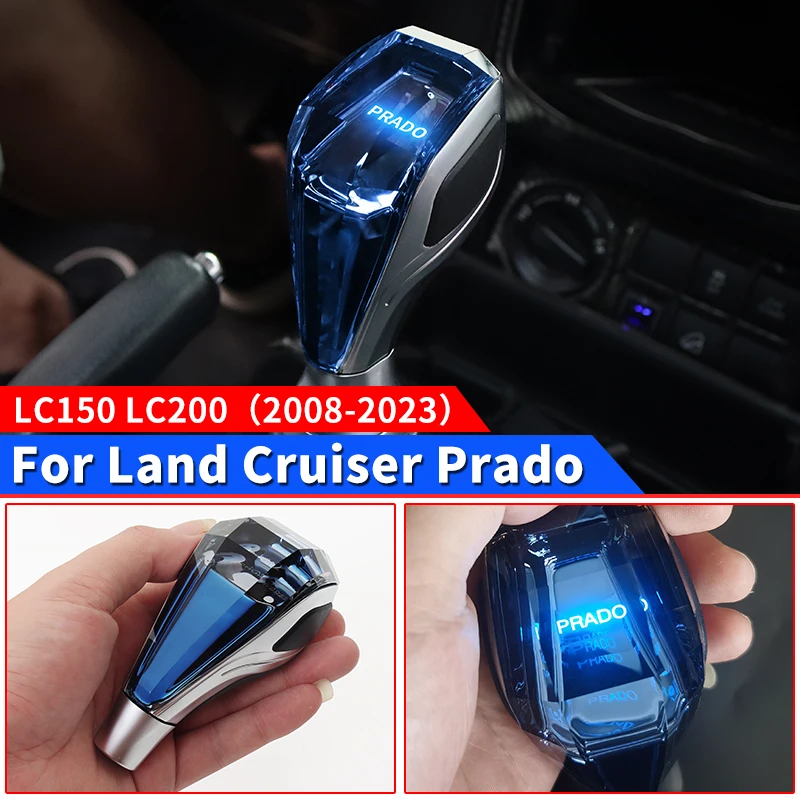 For 2008-2023 Toyota Land Cruiser 200 Prado 150 LED Crystal Handle Gear Shift Knob LC150 LC200 Interior Upgraded Accessories