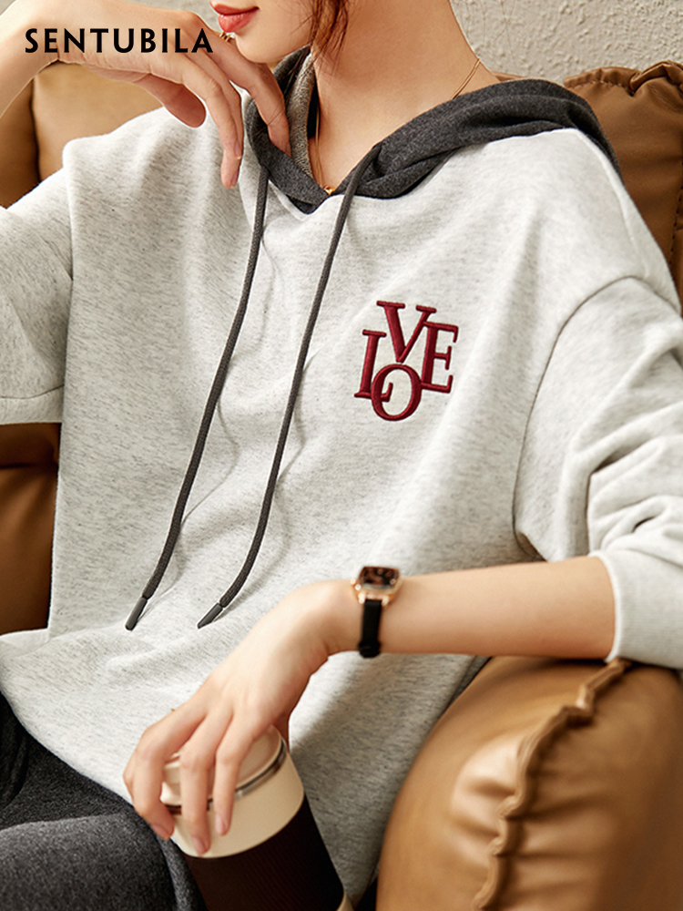 Sentubila Sports 2025 Hoodies Tracksuit Women Two Piece Pant Set new 2024 Spring Casual Long Sleeve Sweat Suit Sweatpant Matching Sets