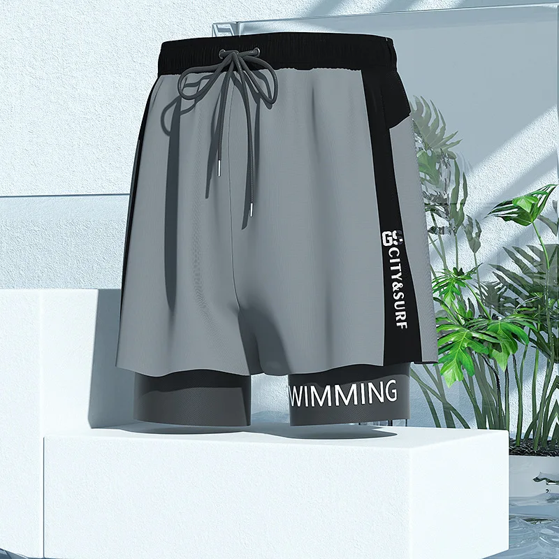 Men Teens Swim Trunks Anti Embarrassment Loose 2025 Quick Dry Swimming new Shorts Seaside Beach Swimsuit Hot Spring Swimwear L-5XL Size