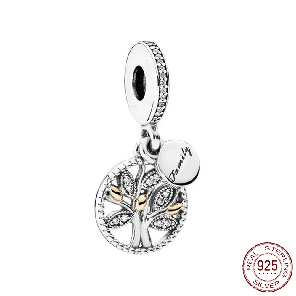 925 Sterling Silver Heart & Mum Dangle Dream Catcher Charm Fit Original Pandora Bracelet DIY Jewelry For Women Bracelet DiyBeads