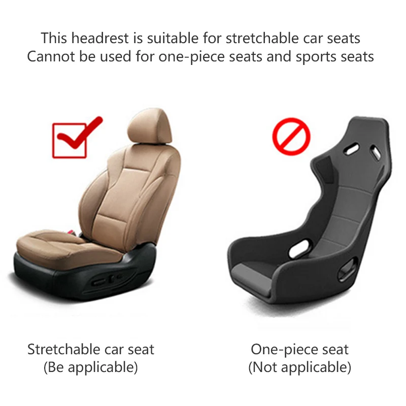 SEAMETAL Memory Foam Car Headrest 3D Car Seat Neck Pillow Soft Neck Support for Travel Breathable Fabric Cover Relieve Soreness