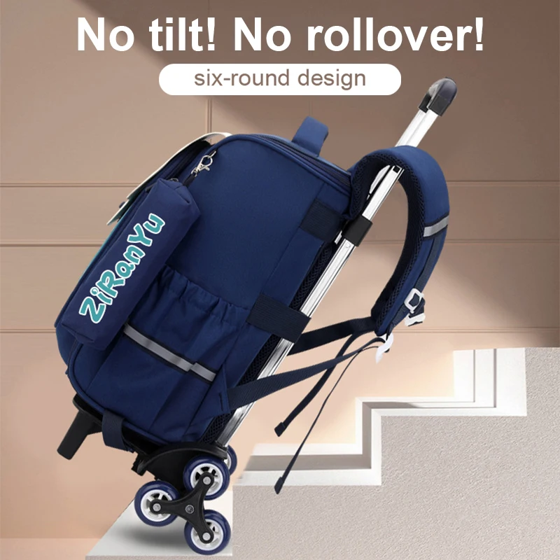Rolling Schoolbag Waterproof Wheeled School Backpack For Kids Girls Boys Removable School Bags Travel Trolley luggage Bags Girls
