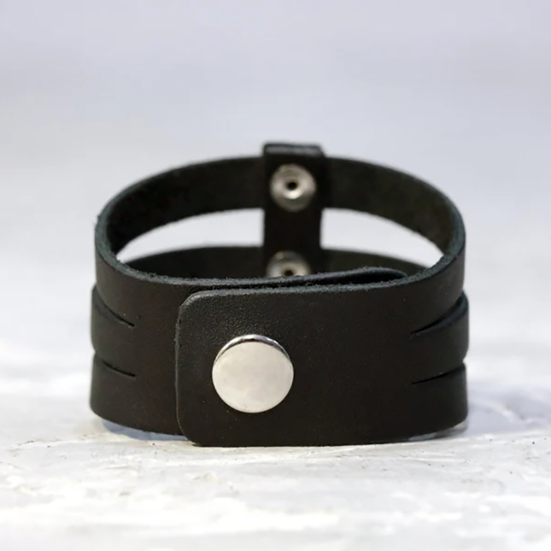 Punk Style Vegan Leather Bracelets Minimalist For Men Harajuku Vintage New 2023 Men Black PU Leather Rock Armbands Jewelry