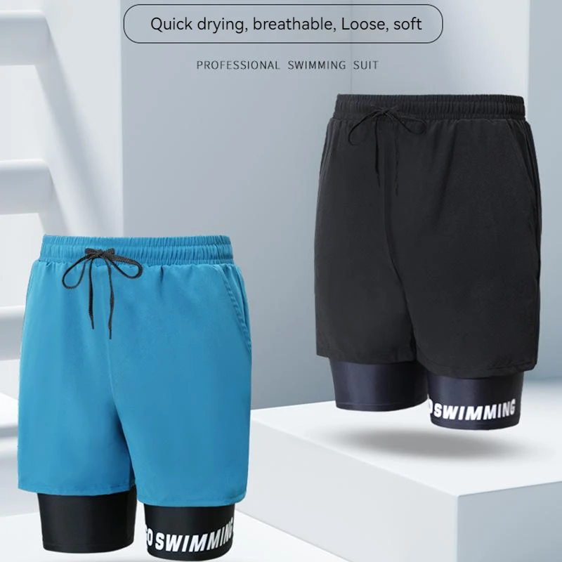 Men Teens Swim Trunks Anti Embarrassment Loose 2025 Quick Dry Swimming new Shorts Seaside Beach Swimsuit Hot Spring Swimwear L-5XL Size
