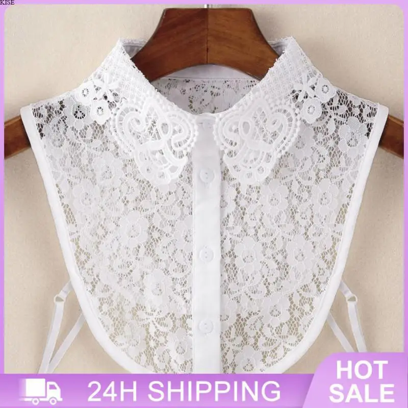 new Female Lace 2025 Fake Collars Blouse Vintage Detachable Shawl Men Adjustable False Collar Versatile Half-length Shirt Accessories