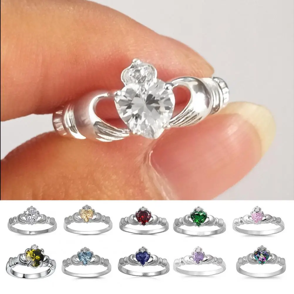 Women Wedding Band Hollow Noble Copper 2025 Engagement Ring Holding new Heart Jewelry Accessaries