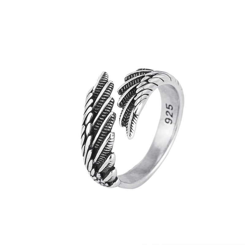 925 Sterling Silver Angel Wing Feather Aesthetic Rings For Women Engagement Luxury Jewelry Christmas Accessories Free Shipping