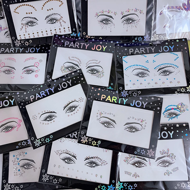 Wholesale 3D Party Face Body Jewels Diamond Crystal Face Stickers Rhinestones Face Tattoo Stickers Face Jewels Glitter Sticker