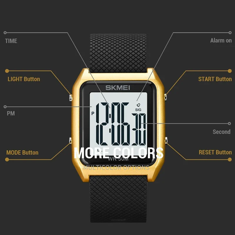 SKMEI 1866 Luxury Sport Waterproof Mens Digital Wristwatches Stopwatch Countdown Men Electronic Watches 1879 Relogio Masculino