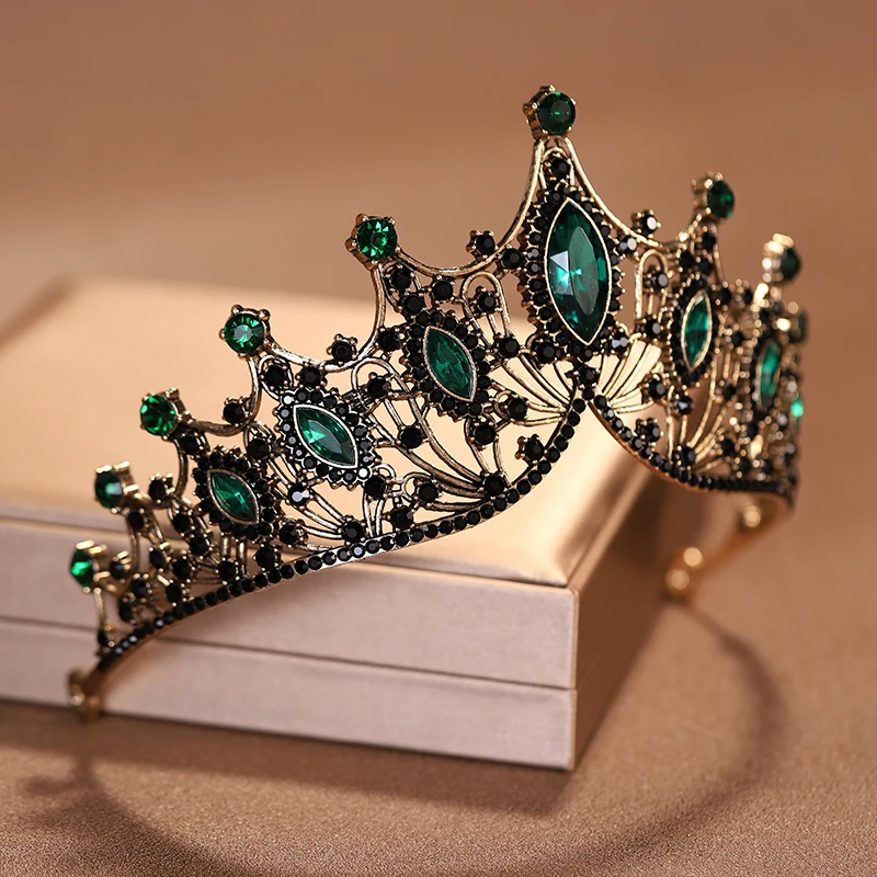 Itacazzo Bridal Headwear Black-colour Baroque Style Mysterious Ladies' Bridal Wedding Tiara