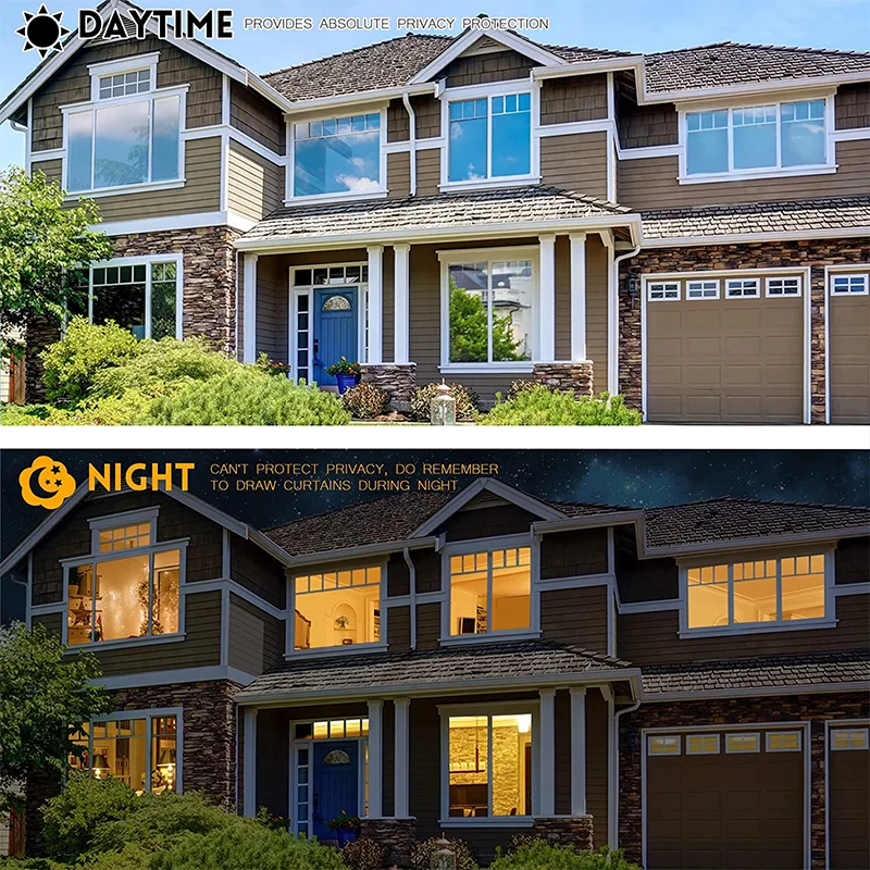 Window Film One Way Mirror Film Daytime Privacy Static Non-Adhesive 2025 Decorative Heat Control Anti new UV Window Tint Home and Office