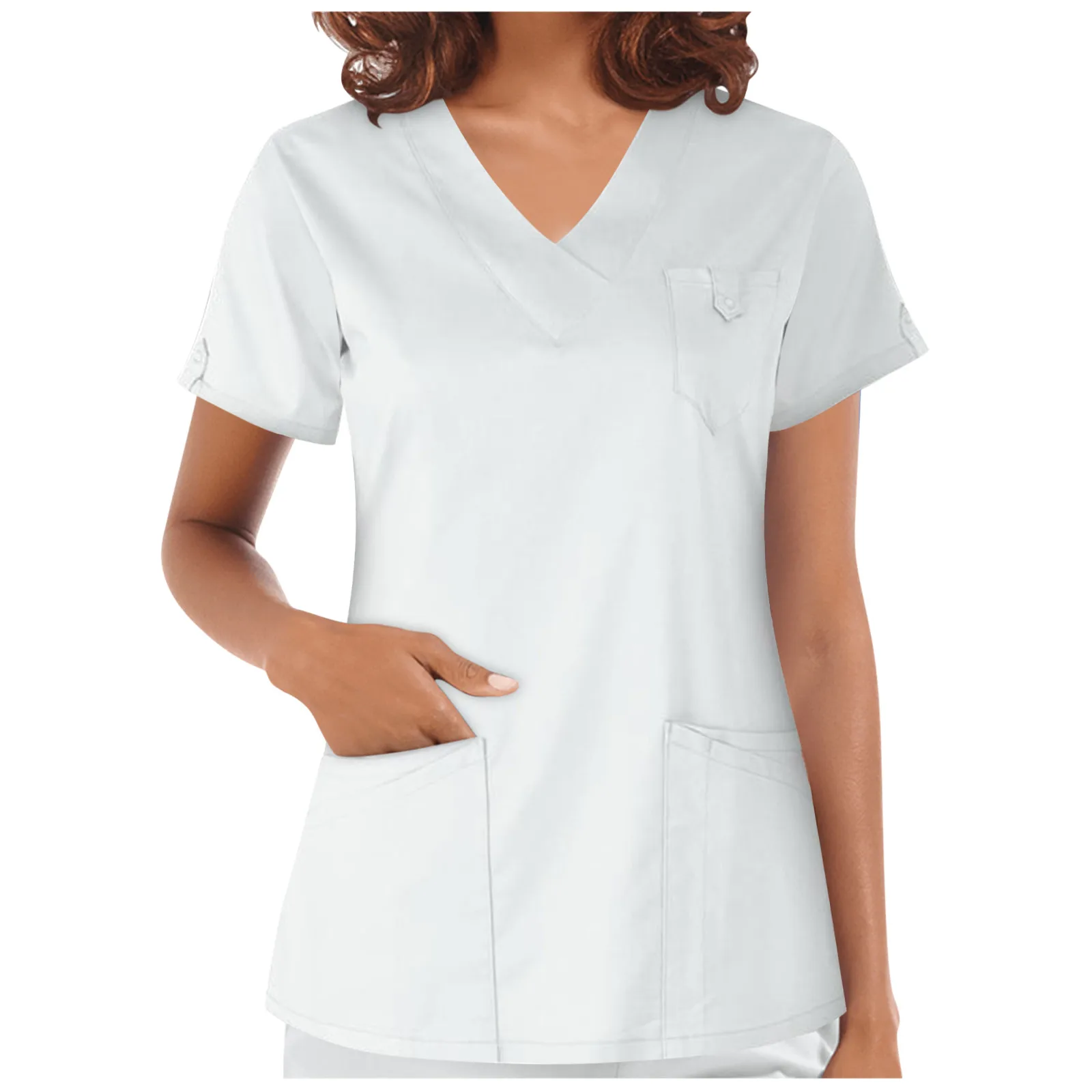 Solid Women Nurse Uniforms Scrub Tops Nursing Working Medical Uniform new Blouse Nurse Accessories Scrubs 2025 Uniforms Nursing Uniform