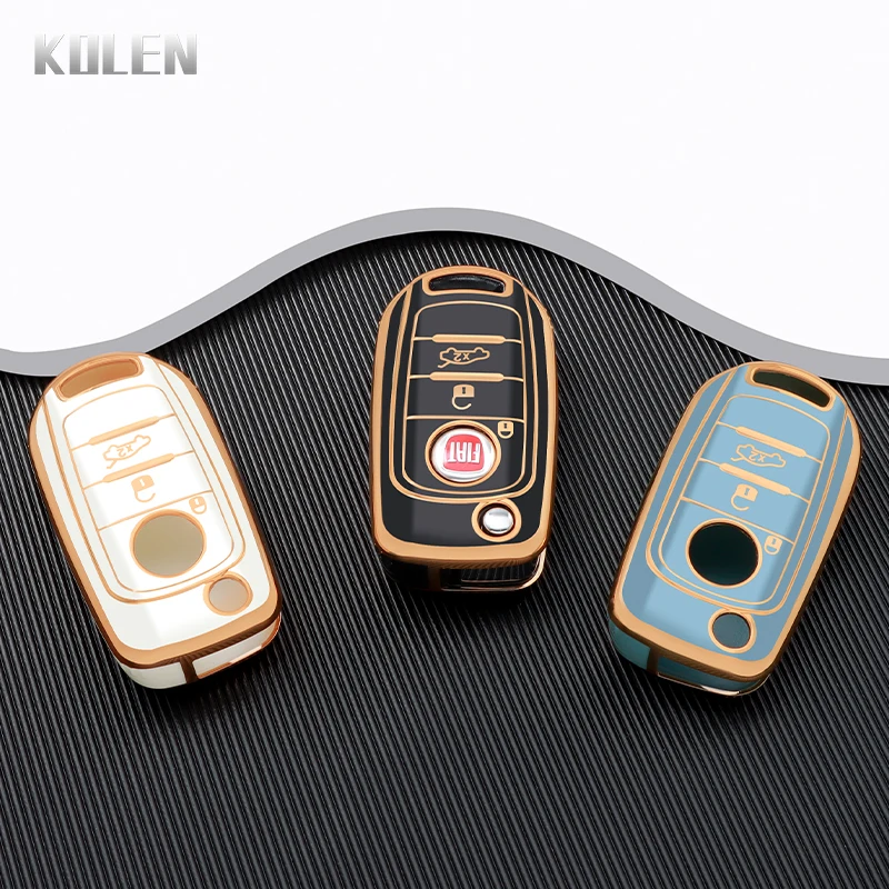 TPU Car Folding Key Case Cover Shell For FIAT Tipo Toro Nuovo Freedom 500X Doblo Argo Grazie new Protector 2025 Holder Fob Accessories