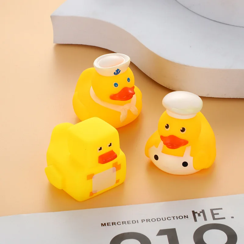 5-40PCS Baby Bath new Toys Soft Rubber Duck Squeeze Sound Float Animals Bathroom Swimming Water Toys for 2025 Children Boys Girls