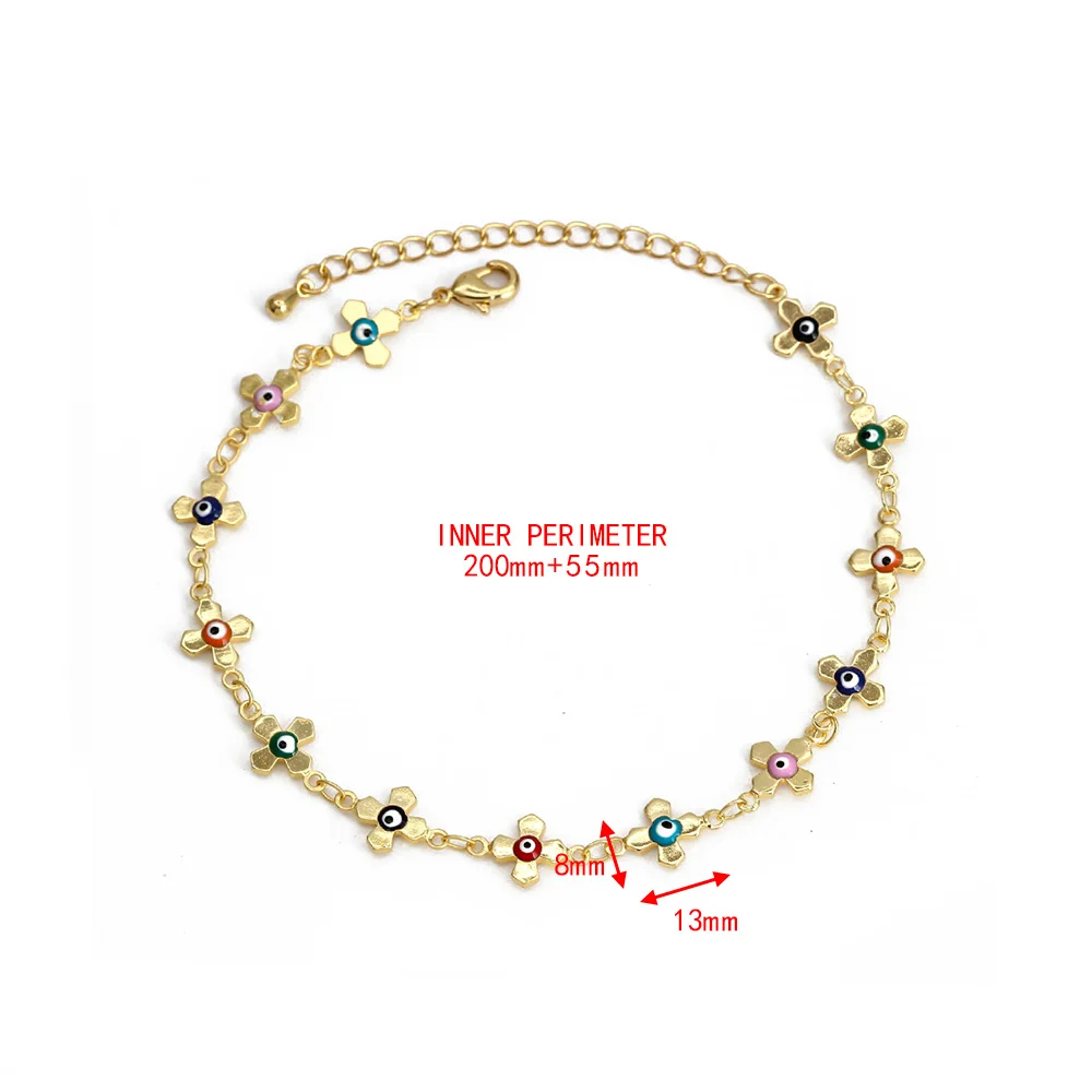 Lucky Eye Cross Heart Fatima Hand 2025 Charm Bracelet Adjustable Drip Oil Turkish Evil Eye new Bracelet for Women Girls Jewelry