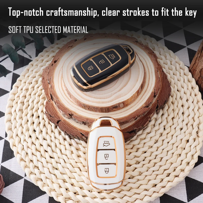 TPU Car Key Case Cover Fob for Hyundai Santa I30 IX35 Encino Kona Solaris Accent Fe Azera Grandeur Elantra Key Shell Accessories