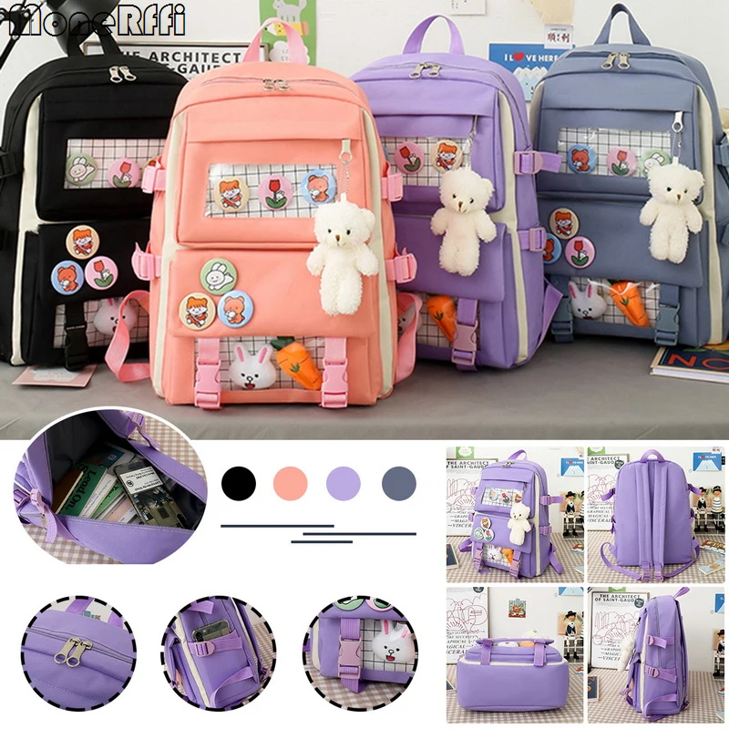 Backpacks Sets High School 2025 Girls School Bags new For Teenage Girls Multi Pockets New Kawaii Backpack Women Haruku Cute Mochila