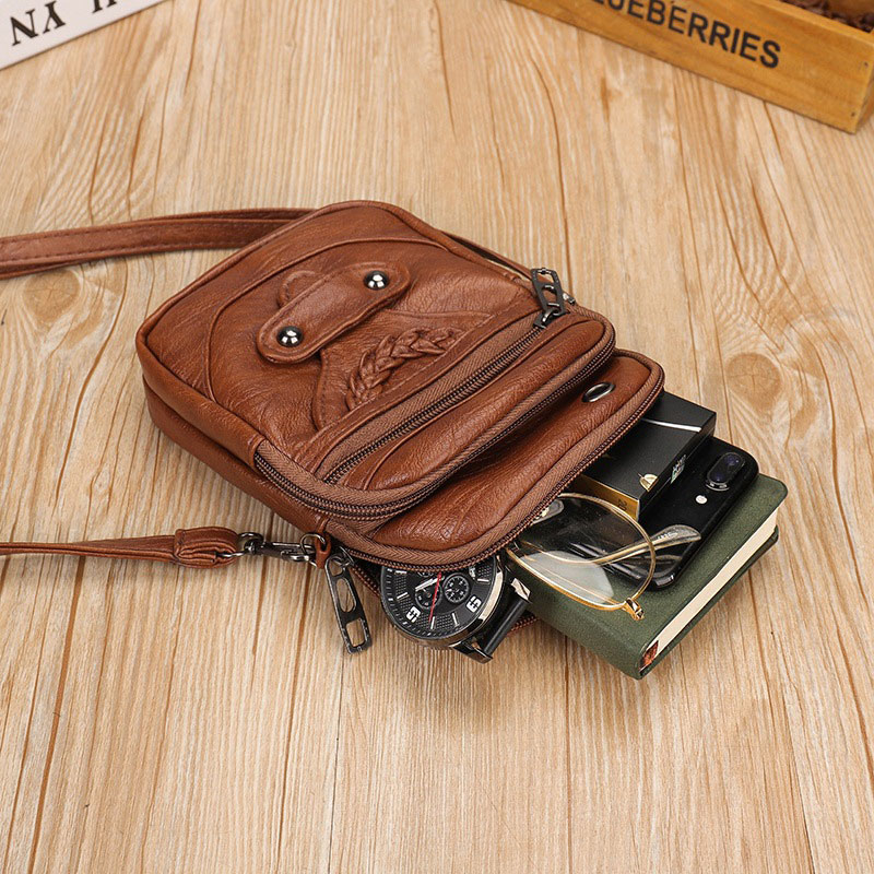 Multi-Functional Soft PU Leather Small Shoulder For Women Vintage Crossbody Cash Purse Cell phone Bag bolsas femininas
