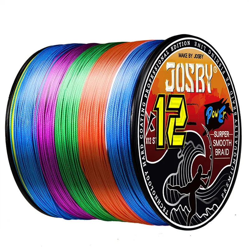 JOSBY Braided Fishing Line Multifilament Carp Fly 12/9 Strand 300M 500M 100M Multicolor new Japan Spinning Extreme 2025 PE Strong Weave