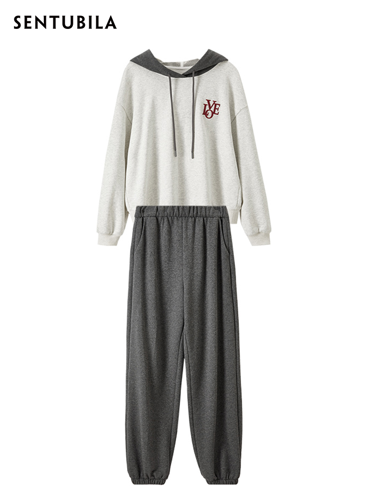 Sentubila Sports 2025 Hoodies Tracksuit Women Two Piece Pant Set new 2024 Spring Casual Long Sleeve Sweat Suit Sweatpant Matching Sets