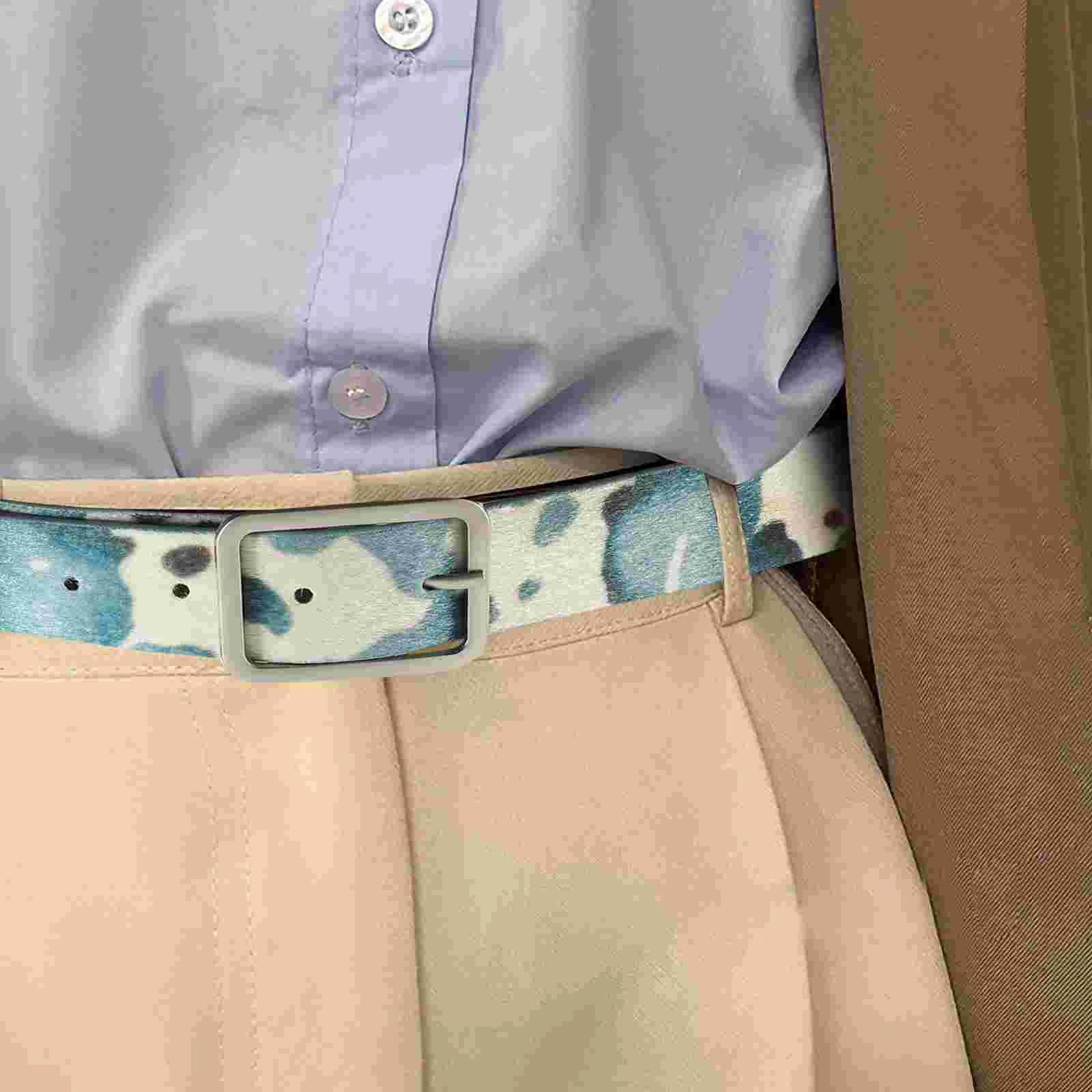 Cow Print Belt Adjustable Pants Belt Western Belt Women Animal Print Belt for Women