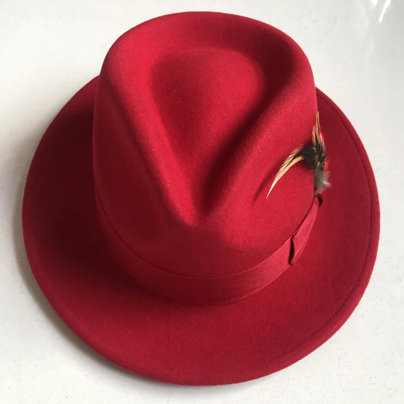 LIHUA Brand Fedora Hats for Men Women Australian Wool Felt Wide new Brim Hat , 2025 Thick Box Crushable Packable