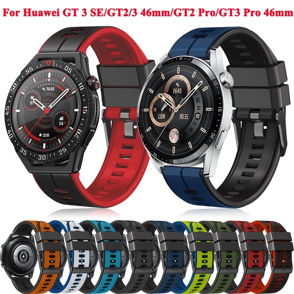 22mm Smart Watch Band For Huawei Watch GT3 46mm GT Active SE Wrist Straps GT 2 GT2 Pro 46mm Watchbands Bracelet Silicone Correa