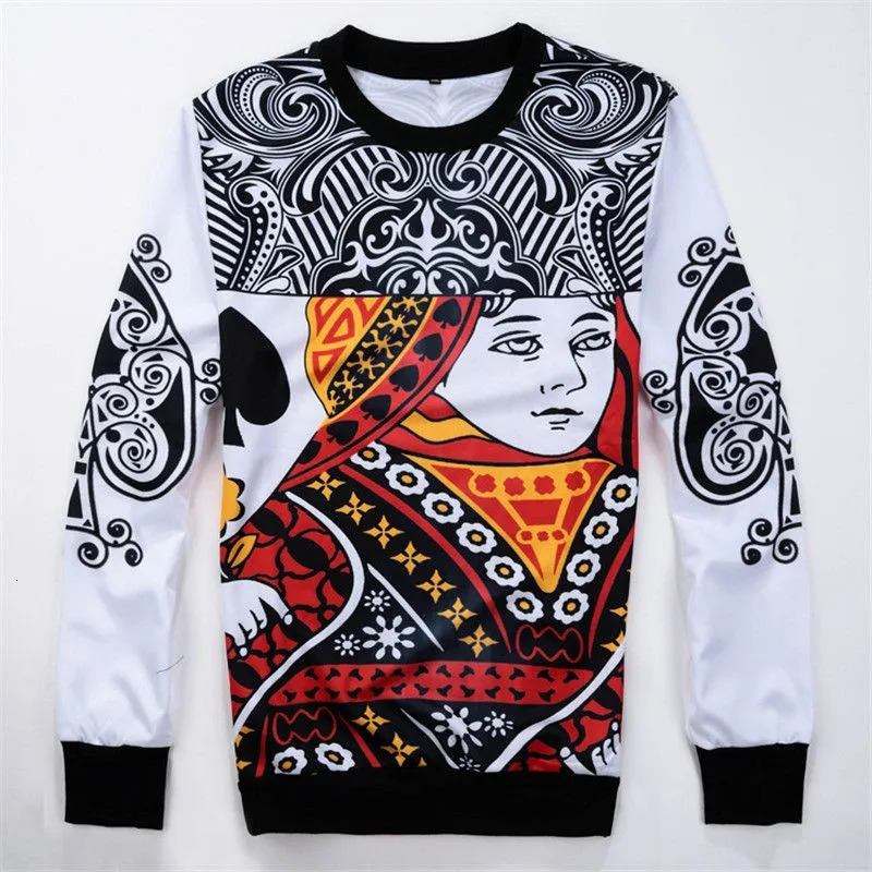 Novelty Harajuku Poker spades queen print 3D sweatsuit fashion tracksuit men/women joggers pantshoodies 2 piece set R2390 240517