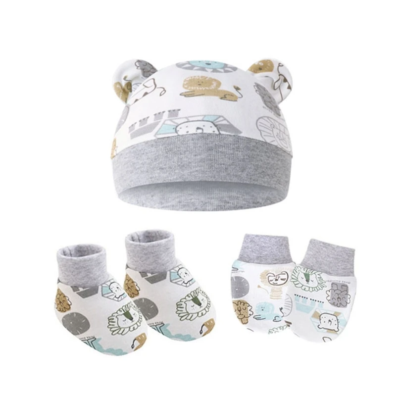 Baby Beanies Gloves Sock Set No Scratch Mitten Newborn Baby Cap Baby Mitten Anti Scratch Newborn Baby Mittens No Scratch