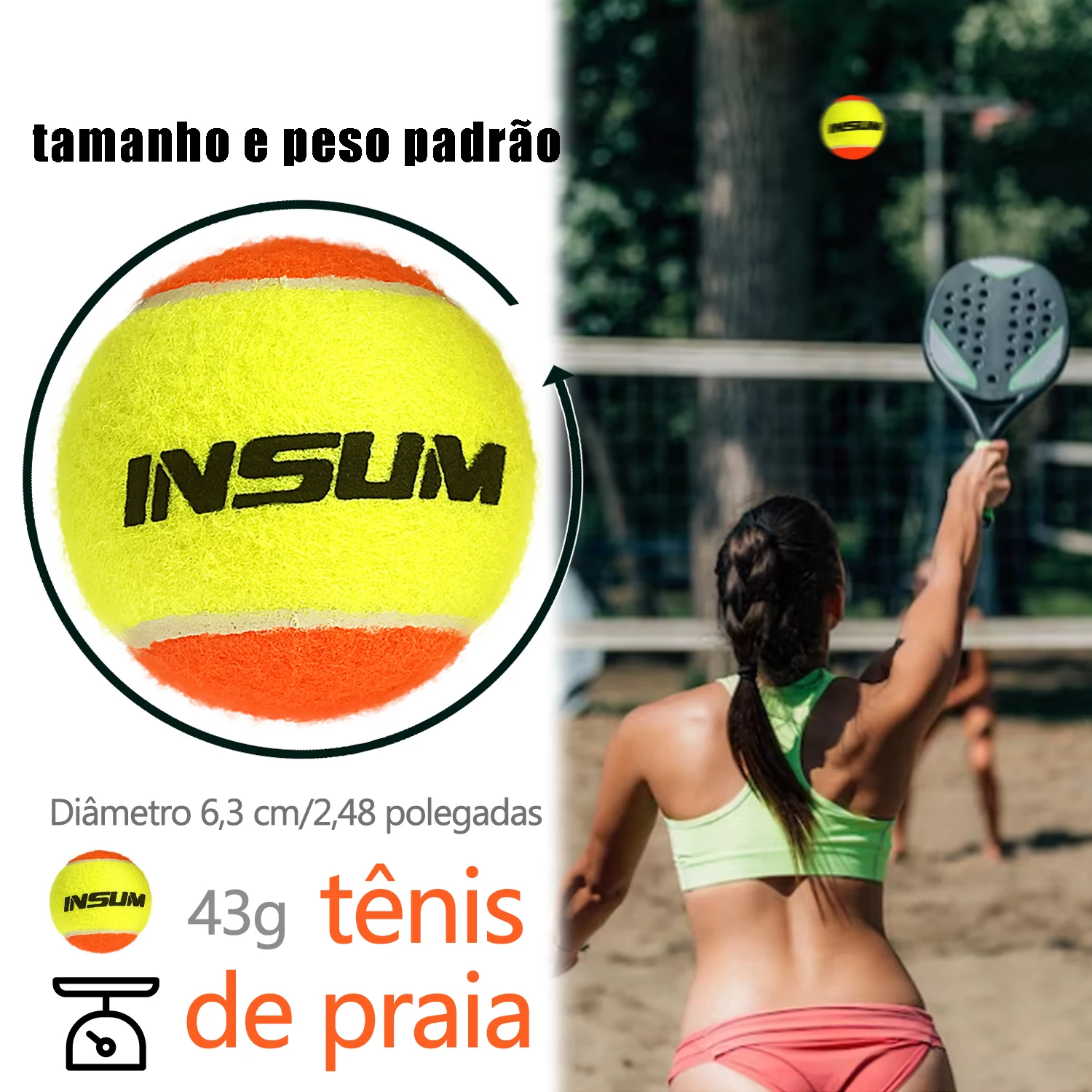 new INSUM Beach Tennis Balls 2025 3/6/9 Pcs Professional 50% Standard Pressure for Kids Tennis Accessories Training Balls