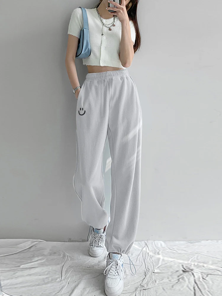 Spring new Autumn 2025 Women pants gray Sweatpants Casual Baggy Pants female Vintage Haruku Streetwear sport Wide Leg Trousers