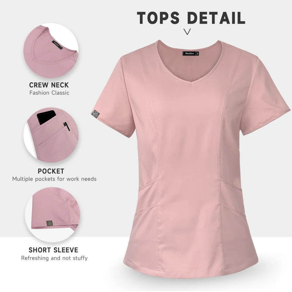 Hospital Scrub Working Uniform Nursing Scrub Set Nurse 2025 Workwear Women Health new Service Work Clothing Top and Pant Scrubs Uniforms