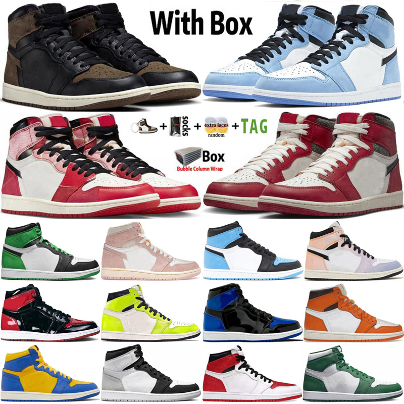 2025 With Box Designer University Blue Basketball Shoes Men Women Lucky Green Spider Verse Lost Found Washed Pink Palomino Dark Mocha Mens Trainers Sports Sneakers