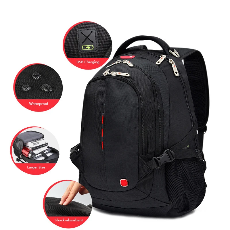 Crossten new Swiss-Multifunctional 15.6 inch Laptop Backpack Larger Capacity Travel bag Waterproof 2025 Schoolbag Rucksack SA9393-GEAR