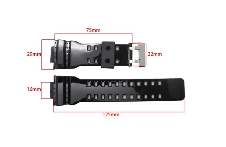 Rubber Band 16mm*29mm Men Sports Diving Strap For CASIO GA100/110/120/GD100/120/GA300 Replace Electronic Wristwatch Belt
