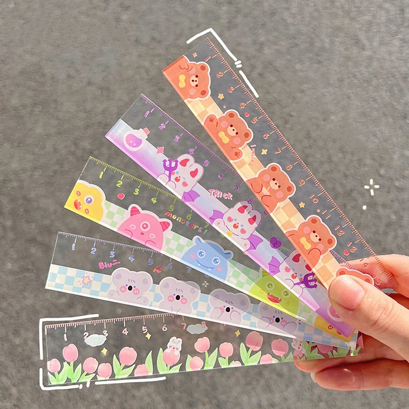 Cute Ruler School Supplies Kawaii Accessories 2025 15cm Drawing Tool Korean new Stationery Fournitures Scolaires Student Regla Ruler