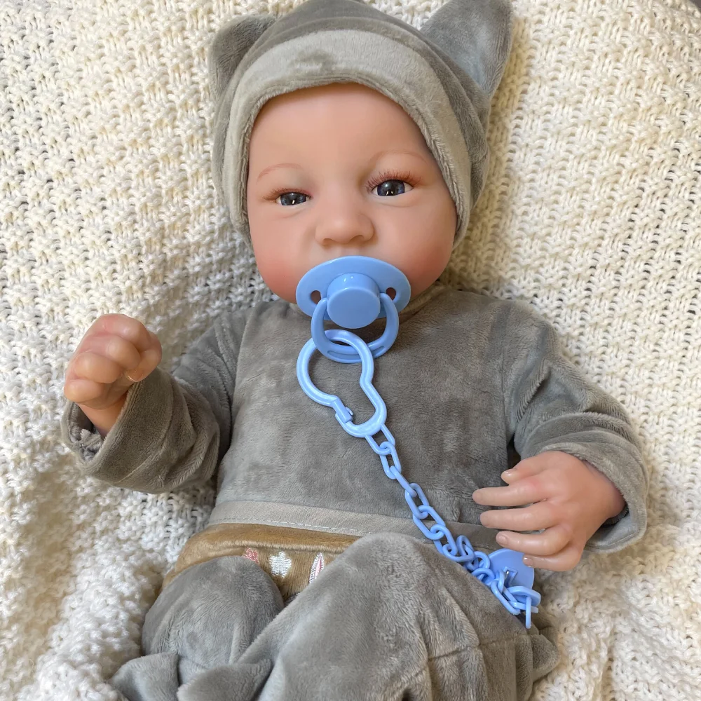 45CM Soft Or Full Body Silicone Vinyl Reborn Levi Awake Boy Or Girl Doll Premie Doll 3D Skin Tone with Veins Doll Accessories